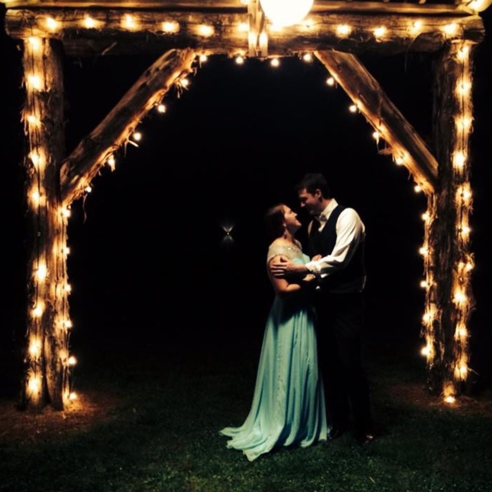 Baby blue evening gown